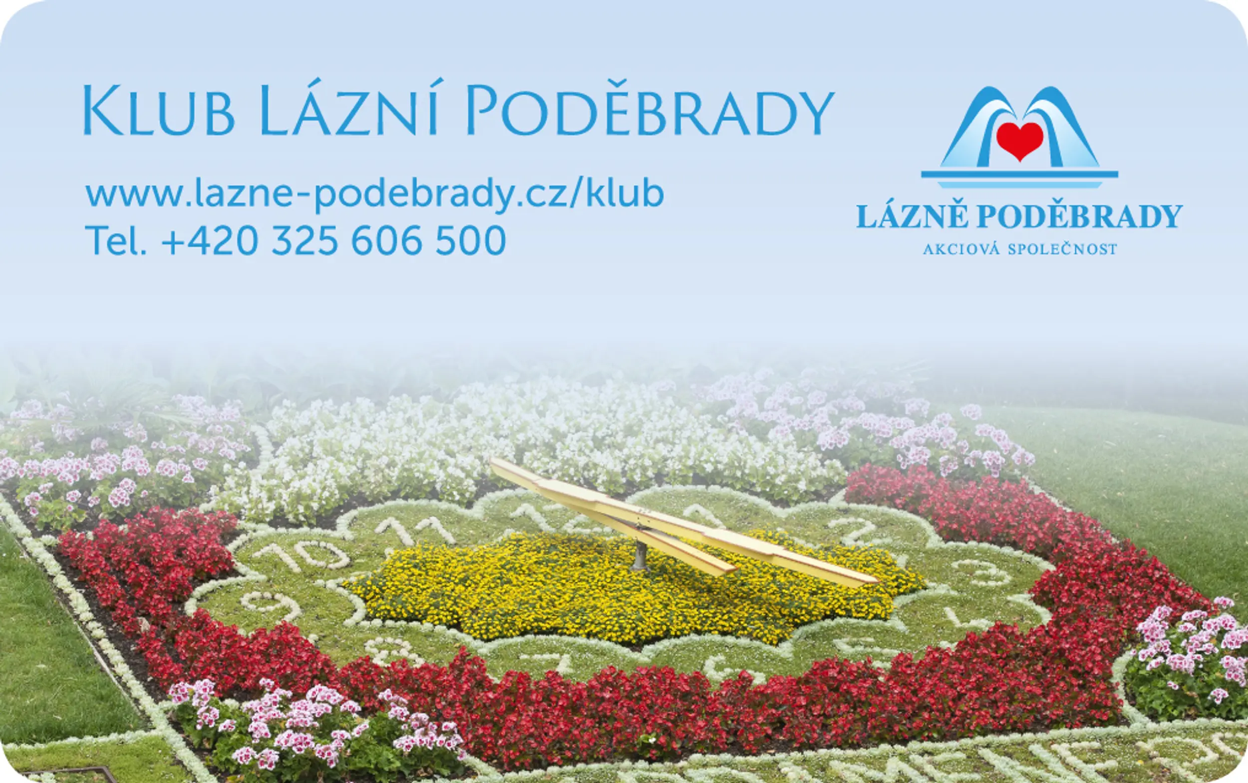 Karta Klubu Lázní Poděbrady, a.s. - přední strana